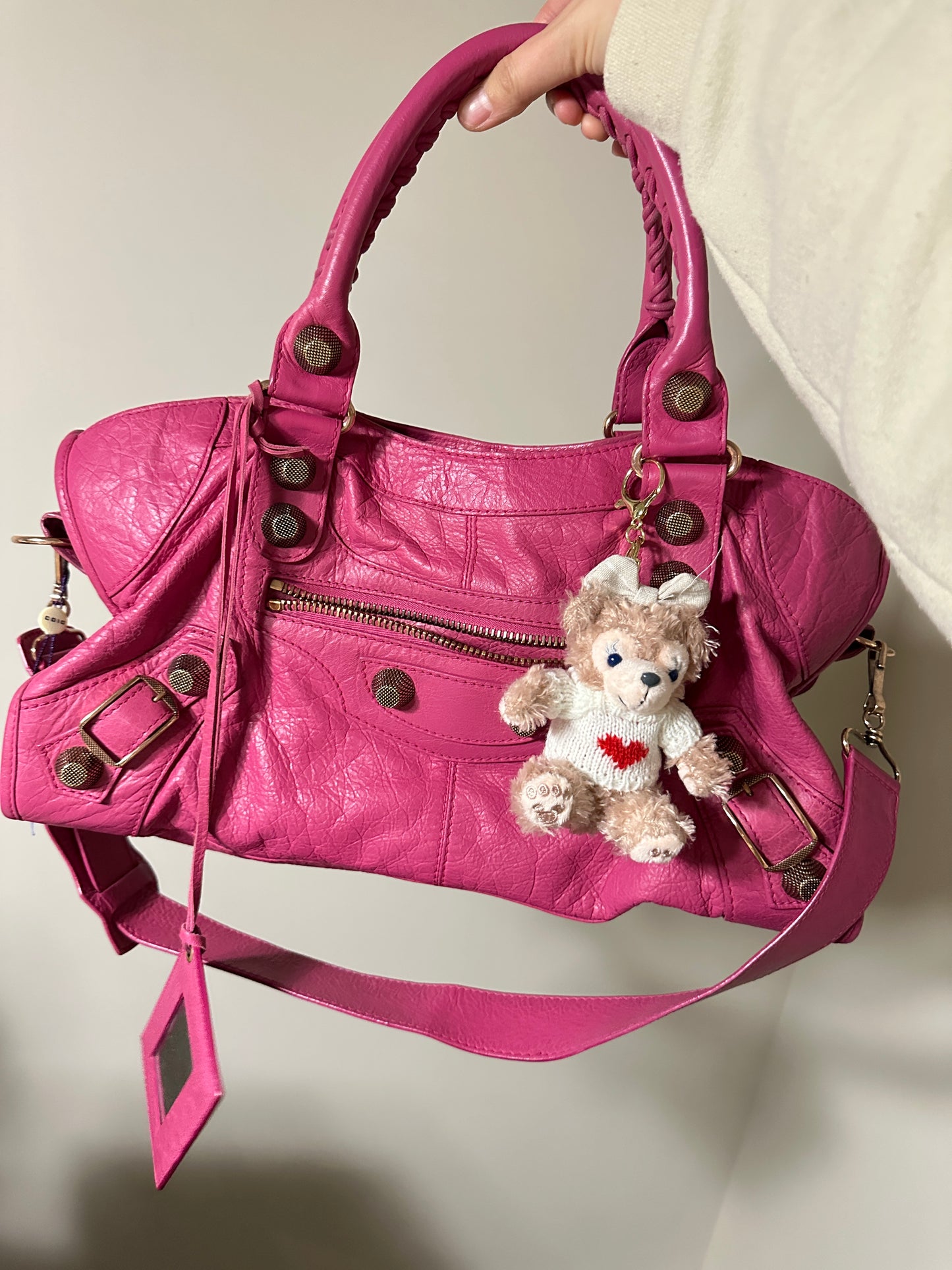 Authentic Balenciaga Classic City Bag - Pink Leather with Gold Hardware