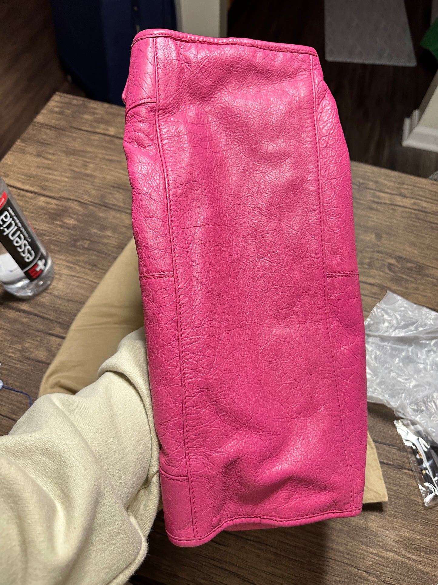 Authentic Balenciaga Classic City Bag - Pink Leather with Gold Hardware