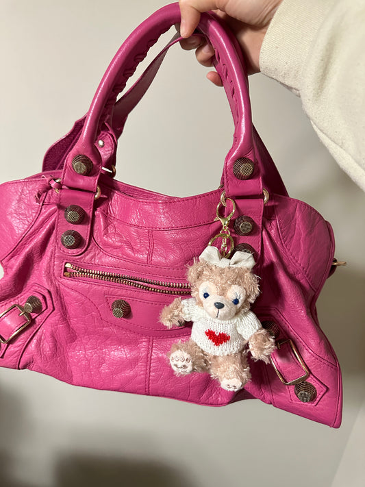 Authentic Balenciaga Classic City Bag - Pink Leather with Gold Hardware