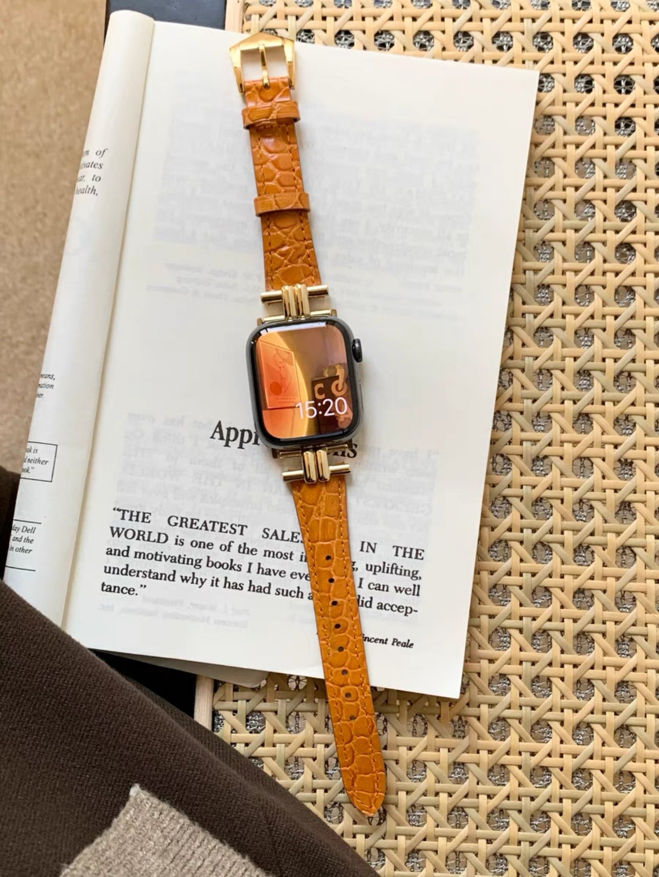 Classic Crocodile-Embossed Leather Apple Watch Band